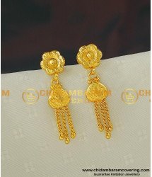 ERG408 - Pretty Flower Design Daily Wear Gold Plated Light Weight Earring for School Girls