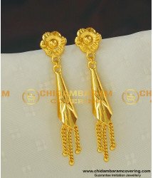 ERG411 - Latest Fashion Gold Plated Cone Shape Long Dangle Earrings Designs for Modern Girls