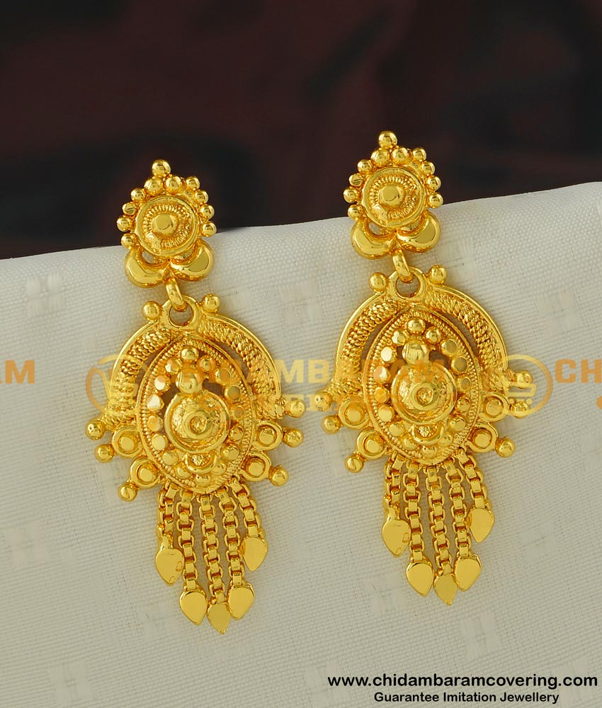 ERG422 - Daily Wear Light Weight Gold Inspired Earrings Gold Covering Jewellery Buy Online