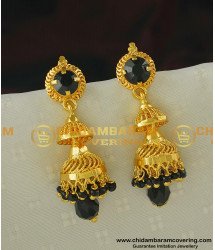 Erg425 - New Collection Black Beads with Black Stone Function Wear 2 Step Jhumki Buy Online