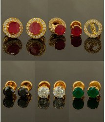 ERG426 - One Gram Gold High Quality Inter Changeable 4 Colour Stone Stud Earrings buy Online 