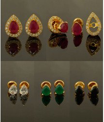 ERG427 - Trendy High Quality Inter Changeable 4 Colour Stone Studs Guaranteed Earrings for Girls 