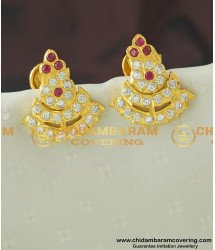 ERG430 - Impon Double Layer Big Size Stud Earrings Buy Online Shopping 