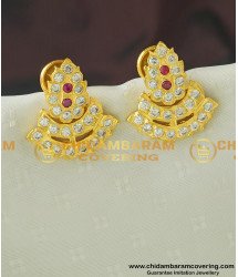 ERG431 - Traditional Impon Stone Earring Gold Design Indian Earrings for Women  