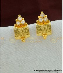 ERG468 - Latest American Diamond Lakshmi Devi Stud Earrings Imitation Jewelry 
