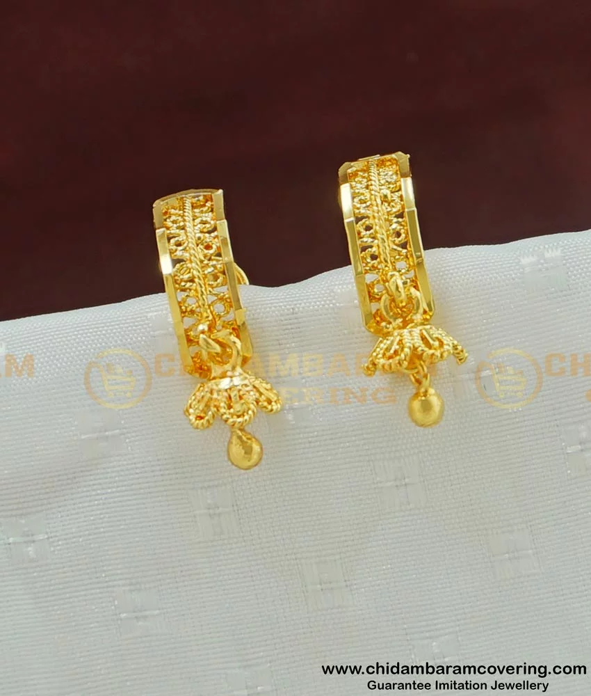 Stunning lovely one gram gold peacock earrings studded with white beads.  Price 600/ one gram gold