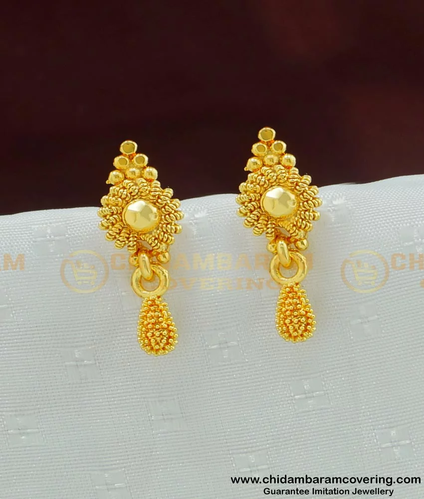 Latest Light weight gold Earring designs collections | gold hoop,chandba...  | Designer earrings, Gold wedding jewelry, Gold earrings designs