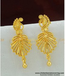 ERG500 - Latest Real Gold Leaf Design Dangler Gold Plated Guaranteed Earring Online Shopping