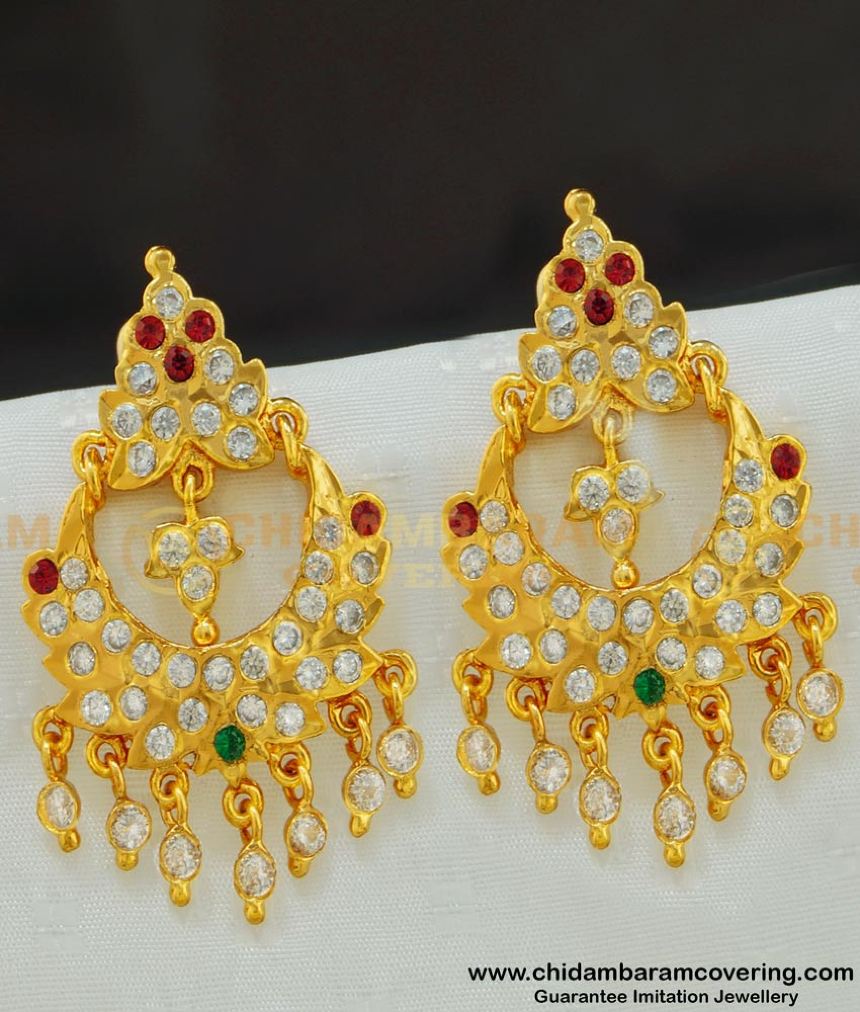 Buy Unique New Design One Gram Gold Impon Chandbali Earrings for Wedding
