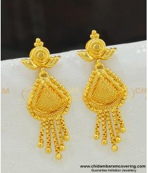 ERG540 - New Style Gold Covering Net Type Dangle Earrings Designs for Girls
