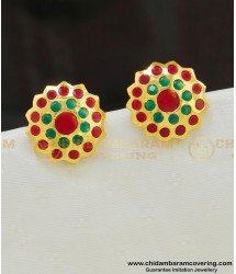 ERG554 - Beautiful High Quality Impon Multi Stone Earring Gold Plated Jewelry for Women