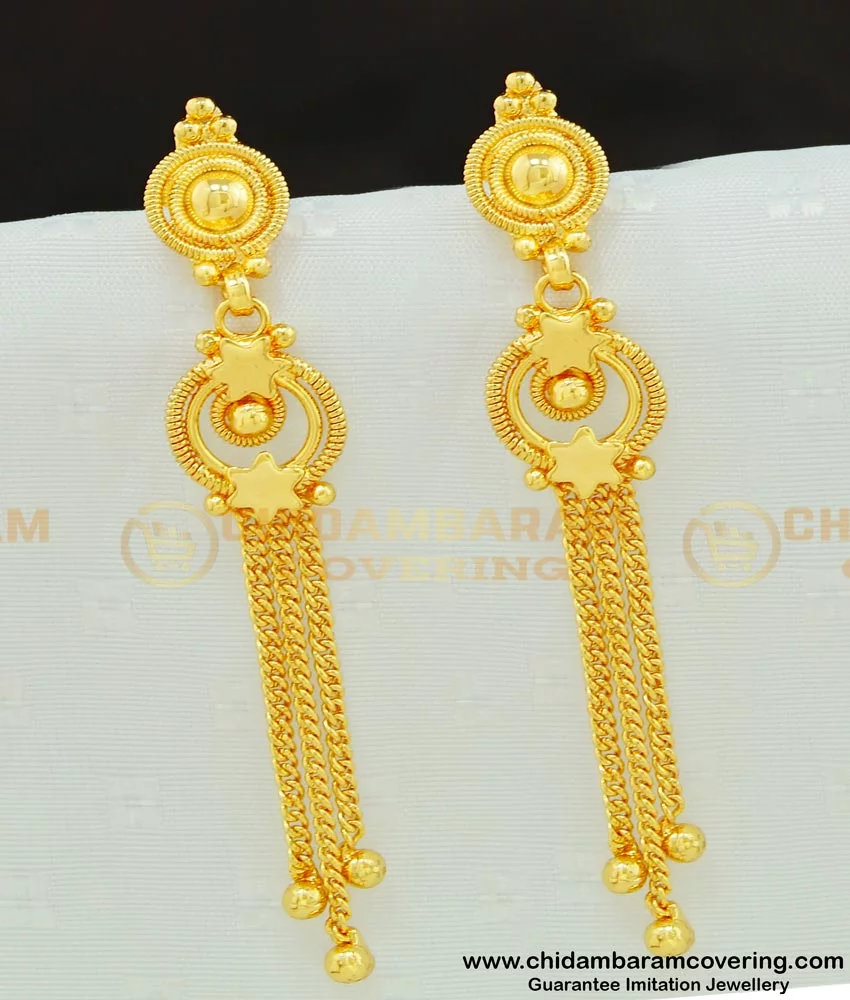 Daily Wear Hanging Jhumka Earrings LCD Gold Plated  AABHRAN