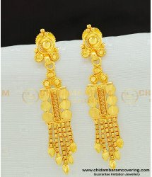 ERG556 - Buy Stylish Daily Wear Light Weight Earrings Design One Gram Gold Dangle Earrings