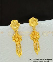 ERG557 - Cute Flower Design Daily Wear Gold Plated Light Weight Earring for School Girls