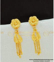 ERG558 - Trendy Small Size Floral Design Gold Finish Daily Wear One Gram Gold Earring Buy Online