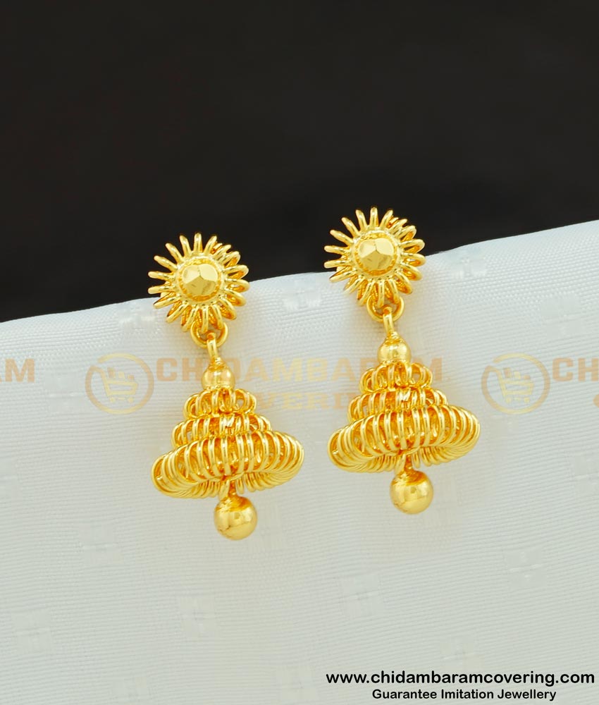 ERG565 - Latest One Gram Gold Small Size Jhumkas Designs Online Collections
