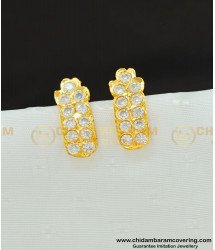 ERG571 - Stunning Gold Five Metal Full White Stone Daily Wear Studs Earring