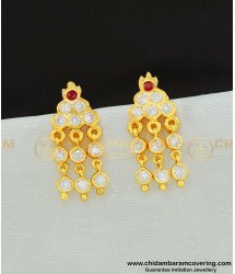ERG577 - Attractive Five Metal Hanging Stone Drops Earrings Design Indian Jewellery
