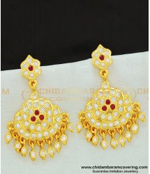 ERG586 - Gold Inspired Traditional Stone Danglers Indian Impon Gold Earrings Online 