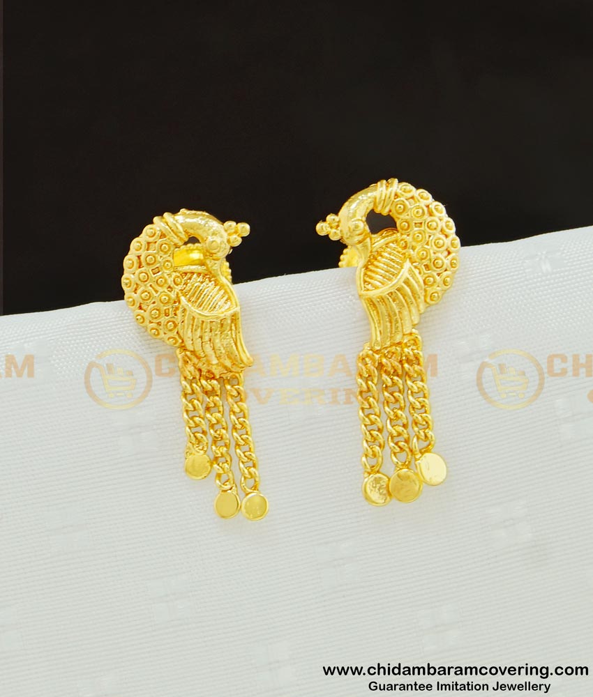 ERG611 - Light Weight Peacock Design Earrings Guaranteed Jewellery Buy Online