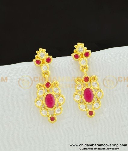 ERG619 - Sparkling Diamond Dangler Earring Design One Gram Imitation Jewelry  