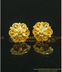ERG636 - Traditional Flower Design Gold Plated Daily Wear Stud for Women 