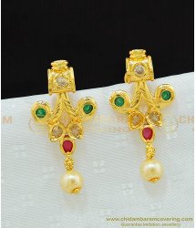 ERG651 - Attractive Gold Look Gold Plated Uncut Diamond Earrings for Female