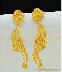 ERG658 - Latest Model Gold Spiral Twist Earrings Design One Gram Guaranteed Earrings Buy Online
