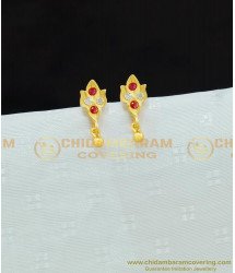 ERG671 - Impon Small Side Earring Gold Design Stone Upper Ear Earrings Online