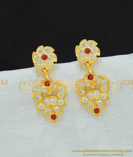 ERG674 - Impon Gold Earring Design Ad Stone Gold Plated Earring Design for Ladies