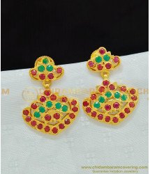 ERG677 - Beautiful Ruby Emerald First Quality Stone Danglers Indian Impon Earrings Online