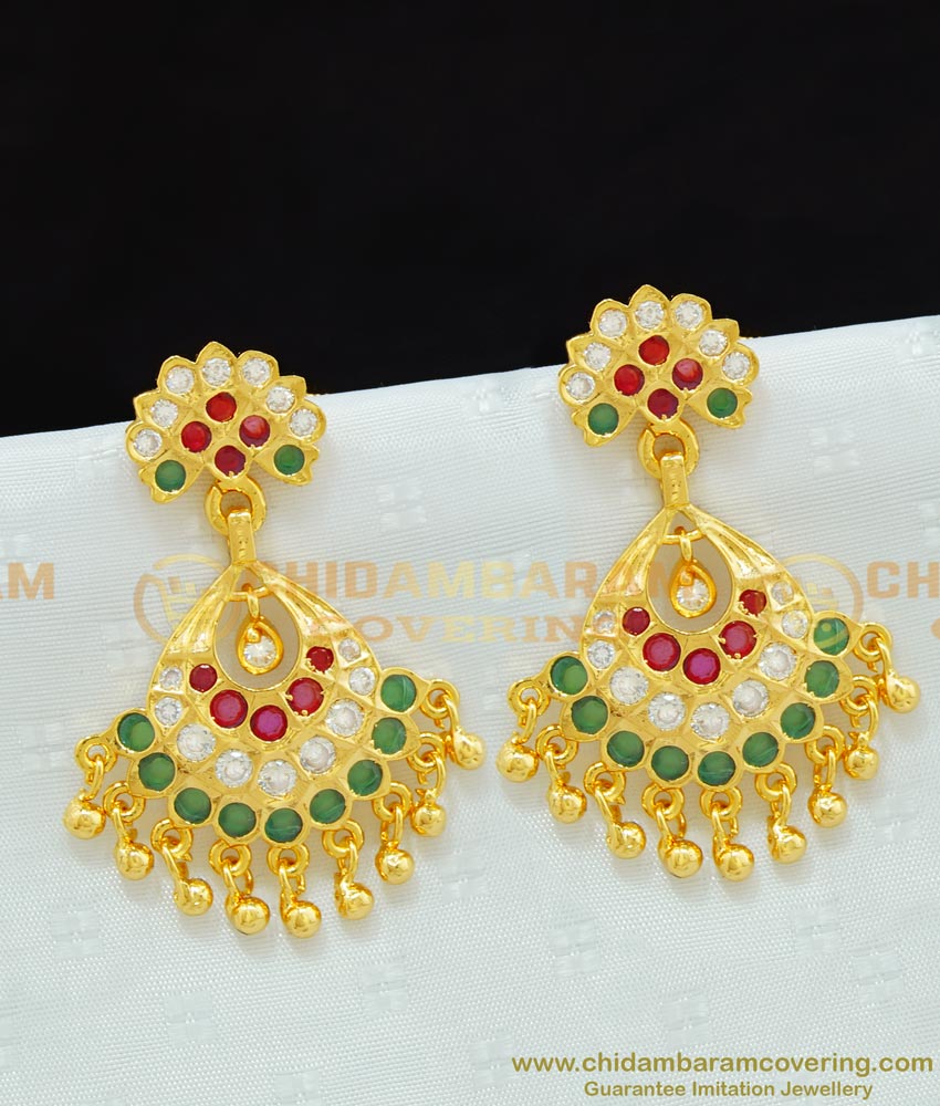 ERG680 - Bridal Wear Impon First Quality Stone Dangler Earrings for Wedding Function   