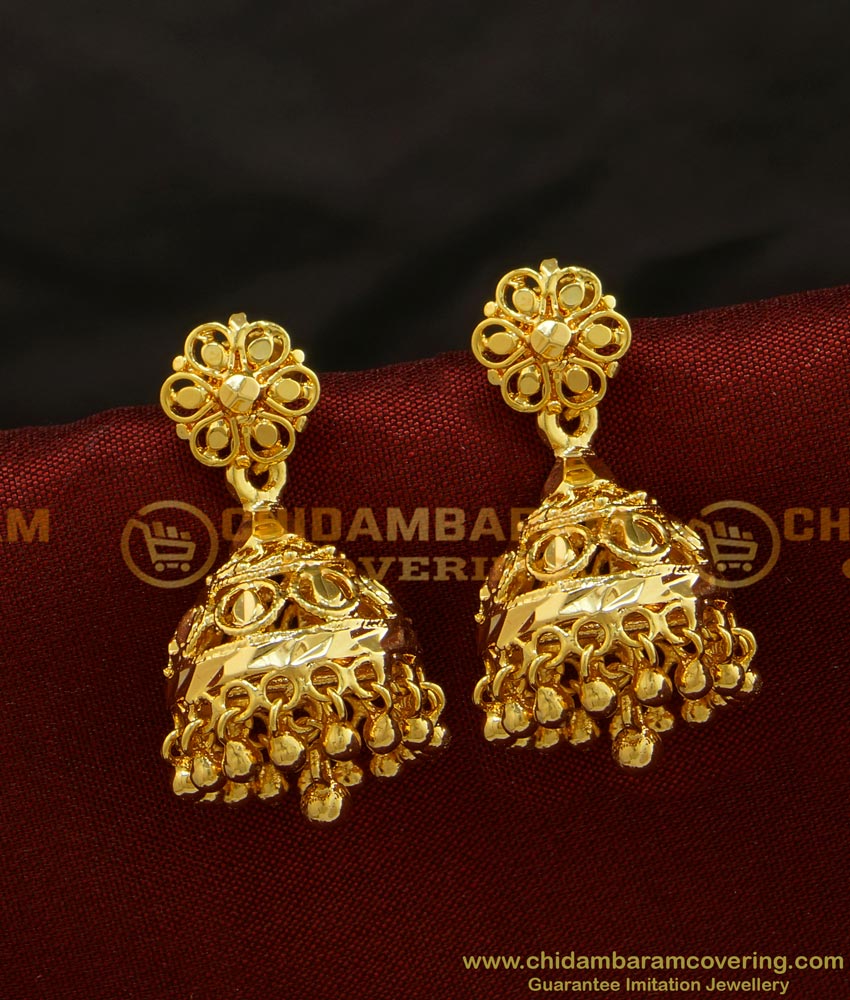 ERG685 - Traditional Gold Plated Jhumkas Designs Imitation Jewellery Online Shopping