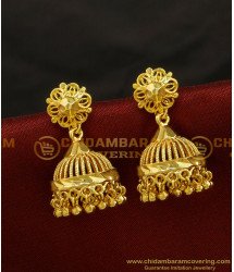 ERG686 - One Gram Gold Daily Wear One Gram Gold Jhumkas Designs for Women