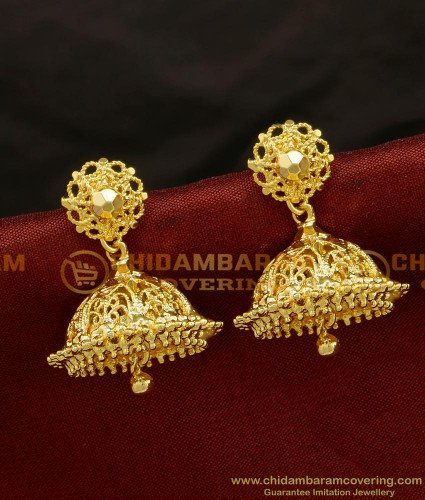 ERG687 - Gold Plated Jimikki Kammal Jhumka Design Gold Earrings