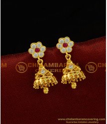 ERG697 - Gold Design Daily Wear First Quality Ruby Stone and Ad Stone Impon Jhumkas Online