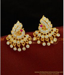 ERG702 - Latest Beautiful Peacock Design Impon Stud Earring Gold Plated Five Metal Jewellery Online