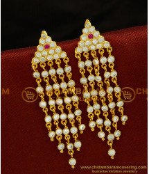 ERG703 - Attractive Party Wear Impon Long Dangler Earrings Chidambaram Covering Five Metal Jewellery 