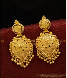 ERG704 - Traditional Earring Gold Design One Gram Gold Dangler Earrings for Women