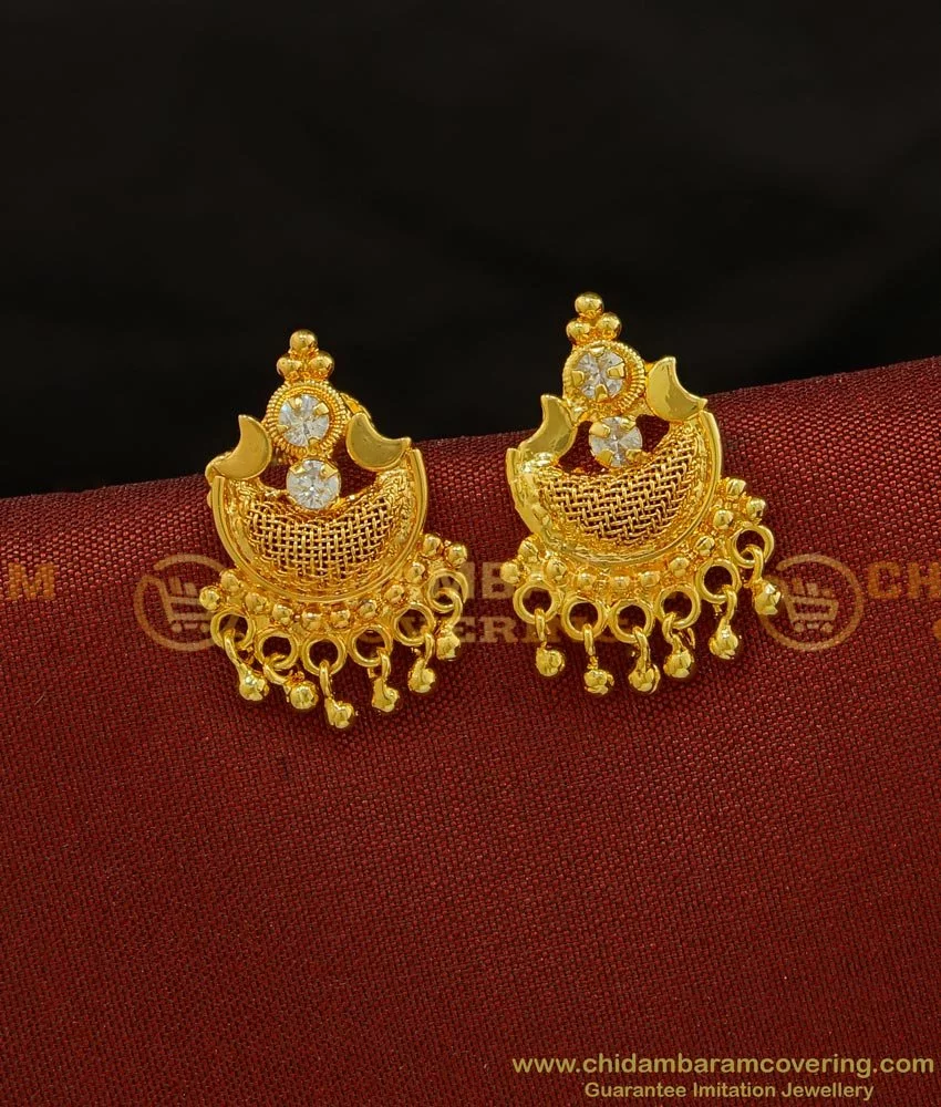 Buy South Indian Light Weight Gold Covering Thodu Design White Stone ...
