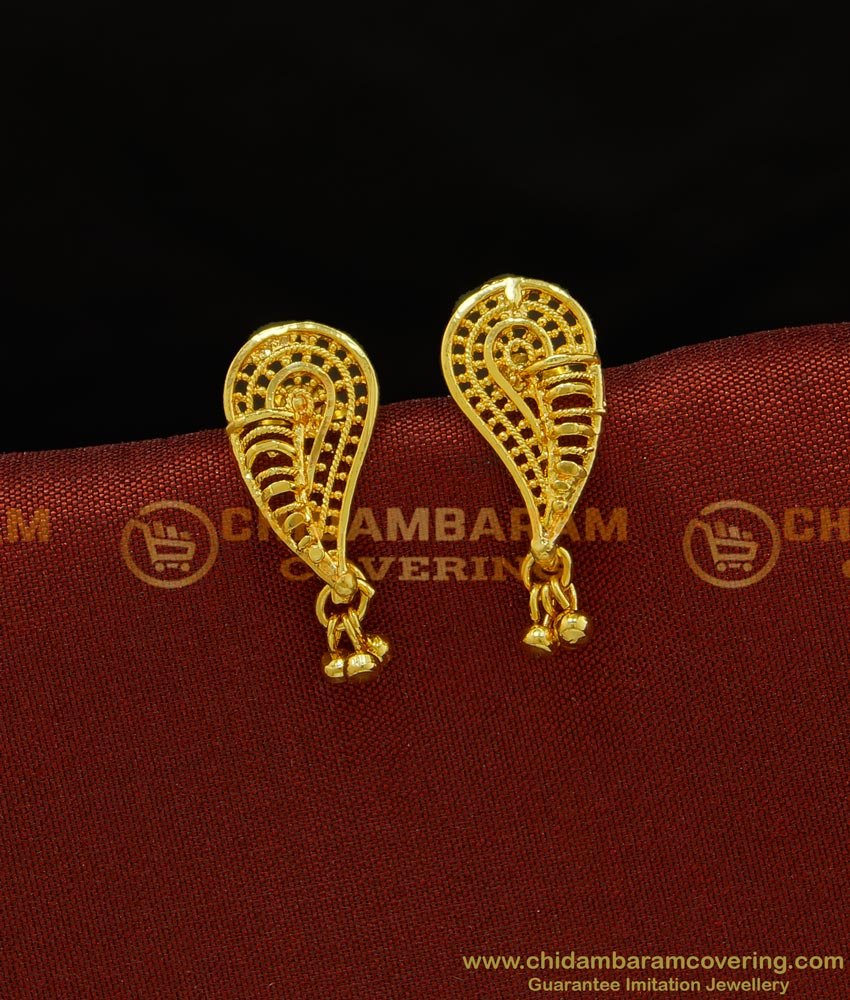 ERG715 - New Mango Design One Gram Gold Chidambaram Covering Stud Earring Designs Online