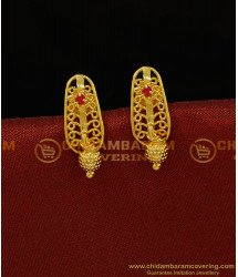 ERG716 - Gold Plated High Quality Ruby Stone Daily Wear Ear Studs Online