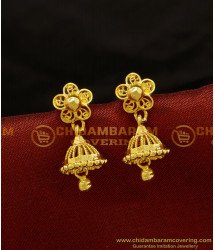 ERG726 - One Gram Gold Daily Wear Plain Jhumkas Gold Designs Jimiki Buy Online