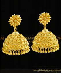 ERG731 - Latest Gold Plated Bridal Jhumkas Designs Wedding Jewellery Online