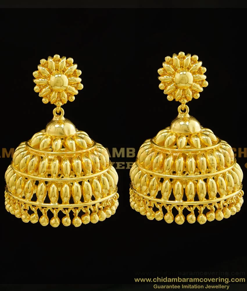 Buy Real Gold Design Bridal Wear Very Big Umbrella Jhumka Earring ...
