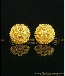 ERG736 - Traditional Design Flower Stud Micro Gold Plated Ear Stud for Women