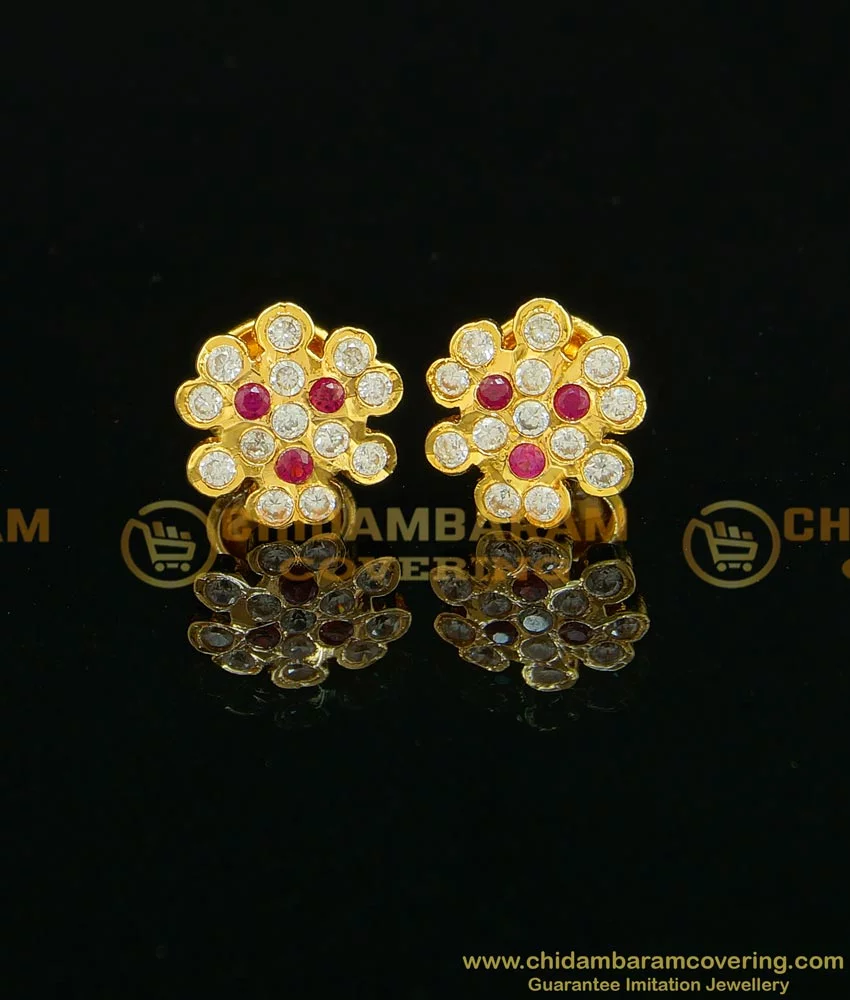 Handpainted Meenakari Work Flower Design Gold Plated Mogra Pearl Hoop  Earrings for Women and Girls