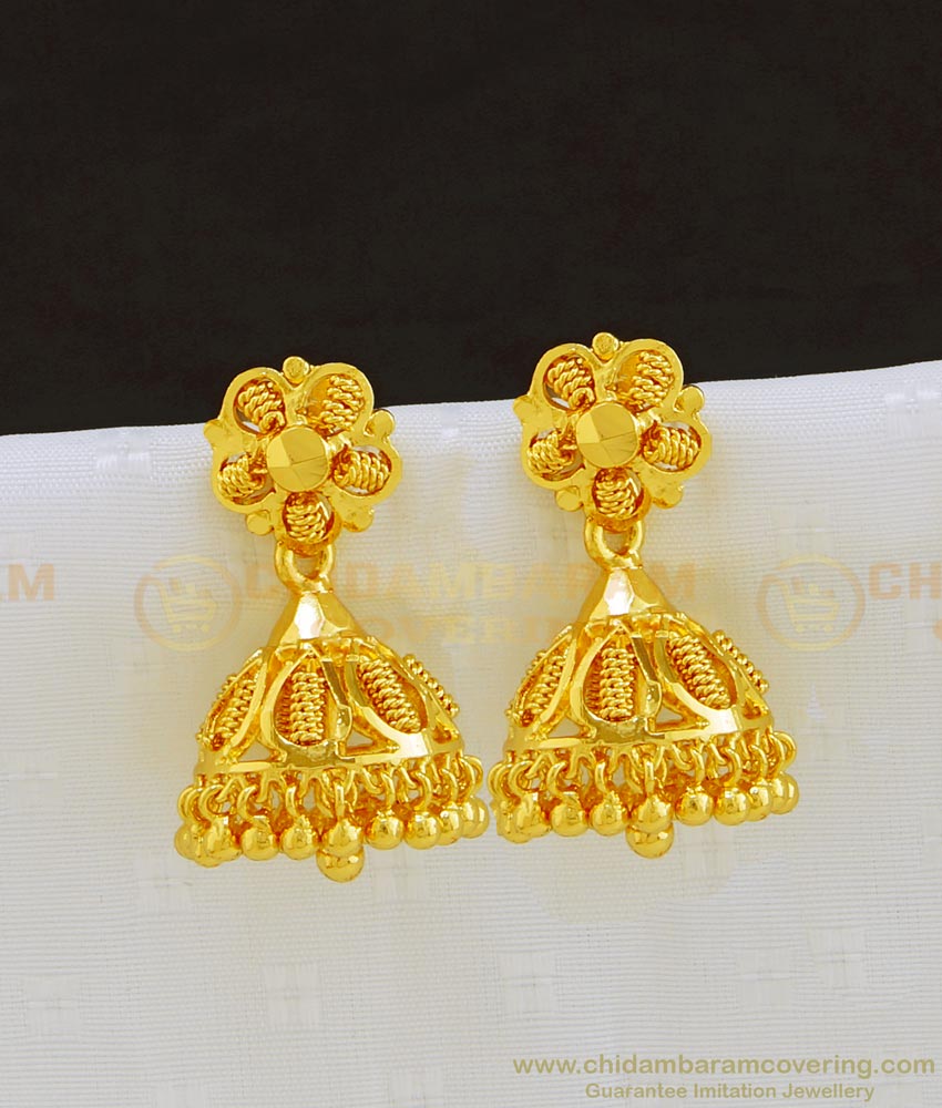 ERG803 - Traditional Gold Plated Jhumkas Designs for Women Imitation Jewellery Online 