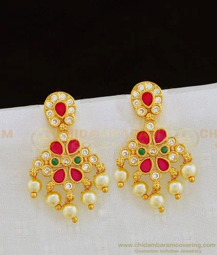 Leaf Garnet and Spinel Gold Earrings | Buy Stone Earrings Online | Bijoux  By Anne