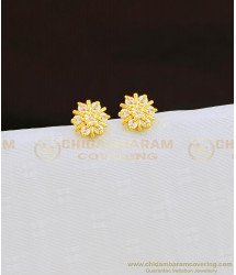 ERG828 - Sparkling Diamond Stone Look Flower Shape 7 Stone Small Stud Earrings Online